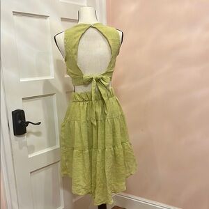 Spring Green Open Back Dress, can be worn as a SKIRT!